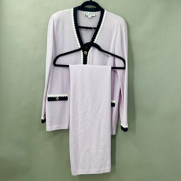 75. St. John Skirt Suit Womens 12/10 First Lady Old Money Jackie Kennedy Preppy - Picture 1 of 9
